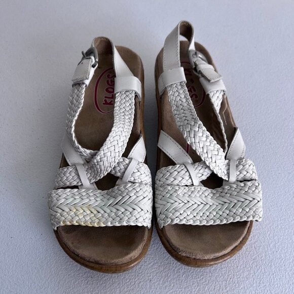 KLOGS white braided sandals clogs size 6.5 - Picture 2 of 6